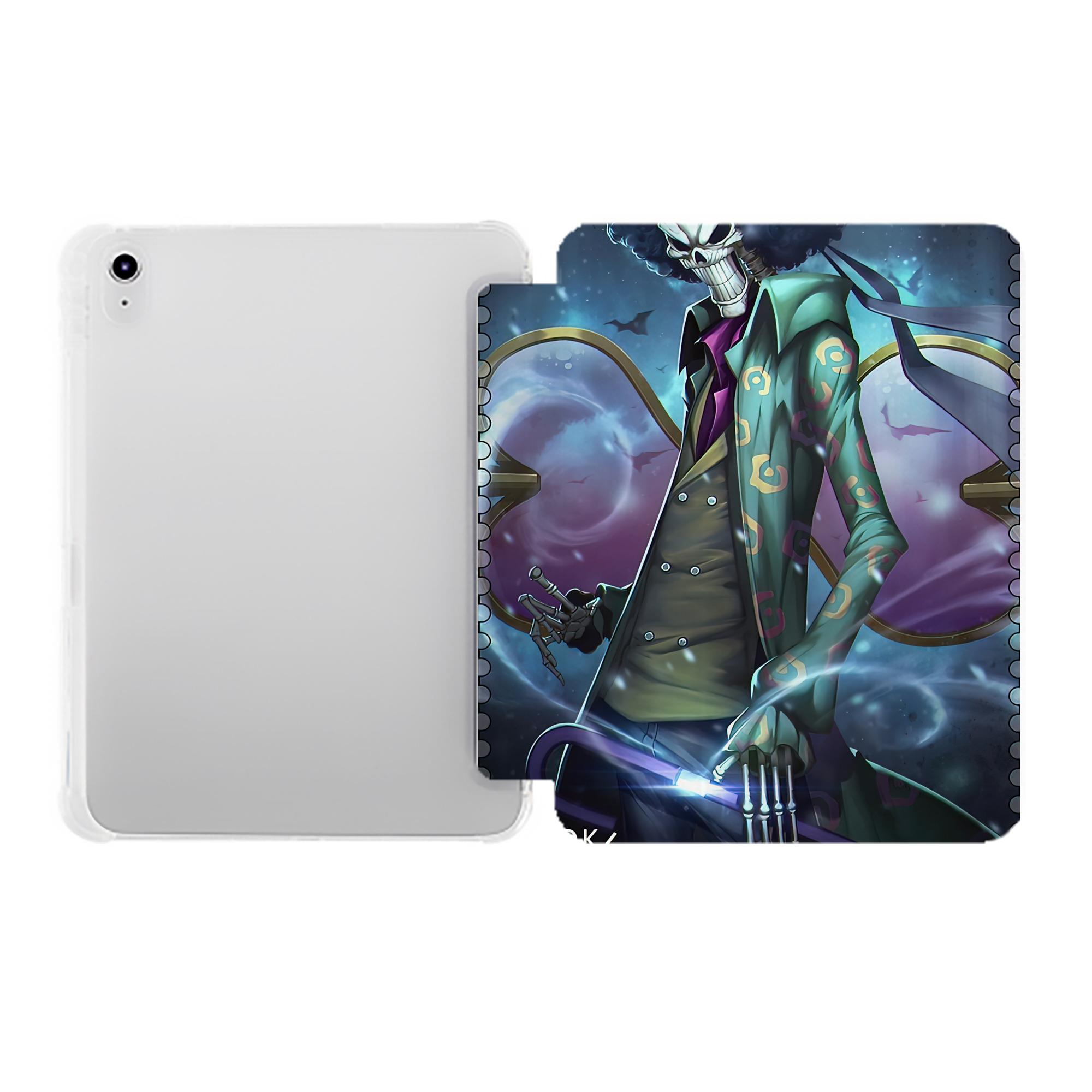（画像用） ワンピース ONE PIECE IPad ケース ペン収納付き 三つ折りスタンド PUレザー×シリコン 対応機種9.5/10.5/10.9インチ